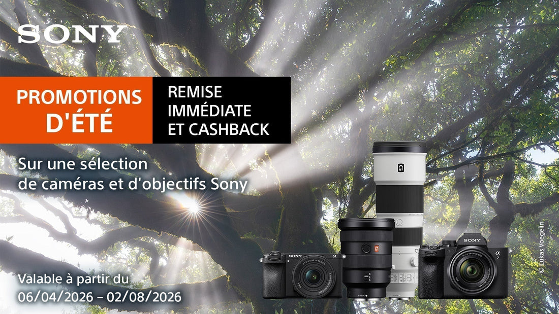 Promo Sony Été 2026 : remise immédiate jusqu’à CHF 300.– et cashback sur une sélection d’objectifs