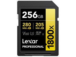256GB SDXC 1800x R:270MB/s W:180MB/s UHS