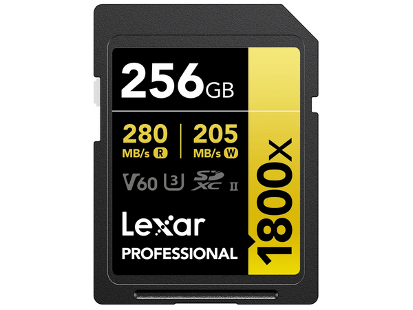 256GB SDXC 1800x R:270MB/s W:180MB/s UHS