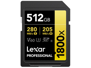Lexar 1800x UHS-II SDXC 512GB Gold