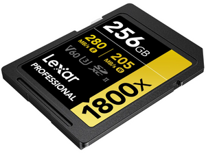 256GB SDXC 1800x R:270MB/s W:180MB/s UHS
