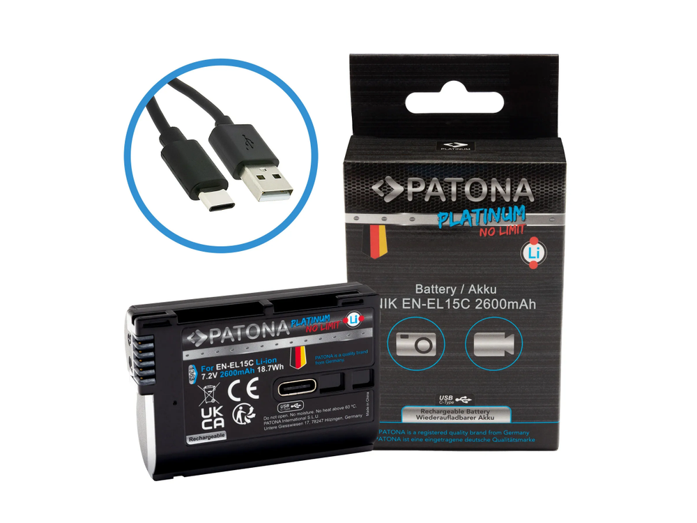 Patona Platinum Nikon EN-EL15C USB-C Akku